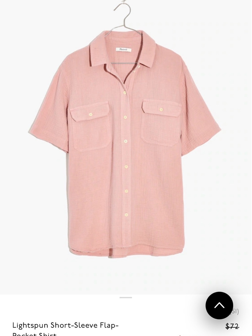 Madewell Short-Sleeve Flap-Pocket Shirt - Pink